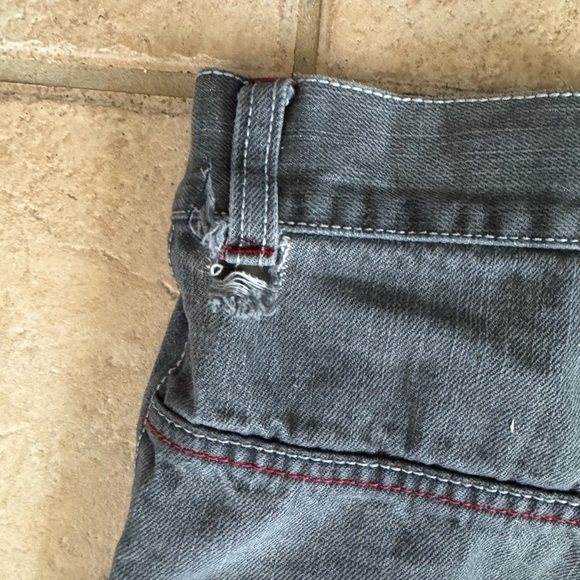 VINTAGE Y2K Raw Blue Smack Denim Jeans Mens 34 Shorts Streetwear Baggy Grunge - Picture 6 of 6